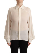 DsquaredΒ² Off White Silk Long Sleeves Collared Blouse Top -   -  DsquaredΒ².